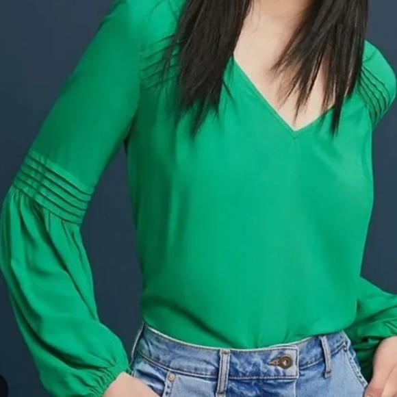 Maeve Green Blouse S - Picture 13 of 13